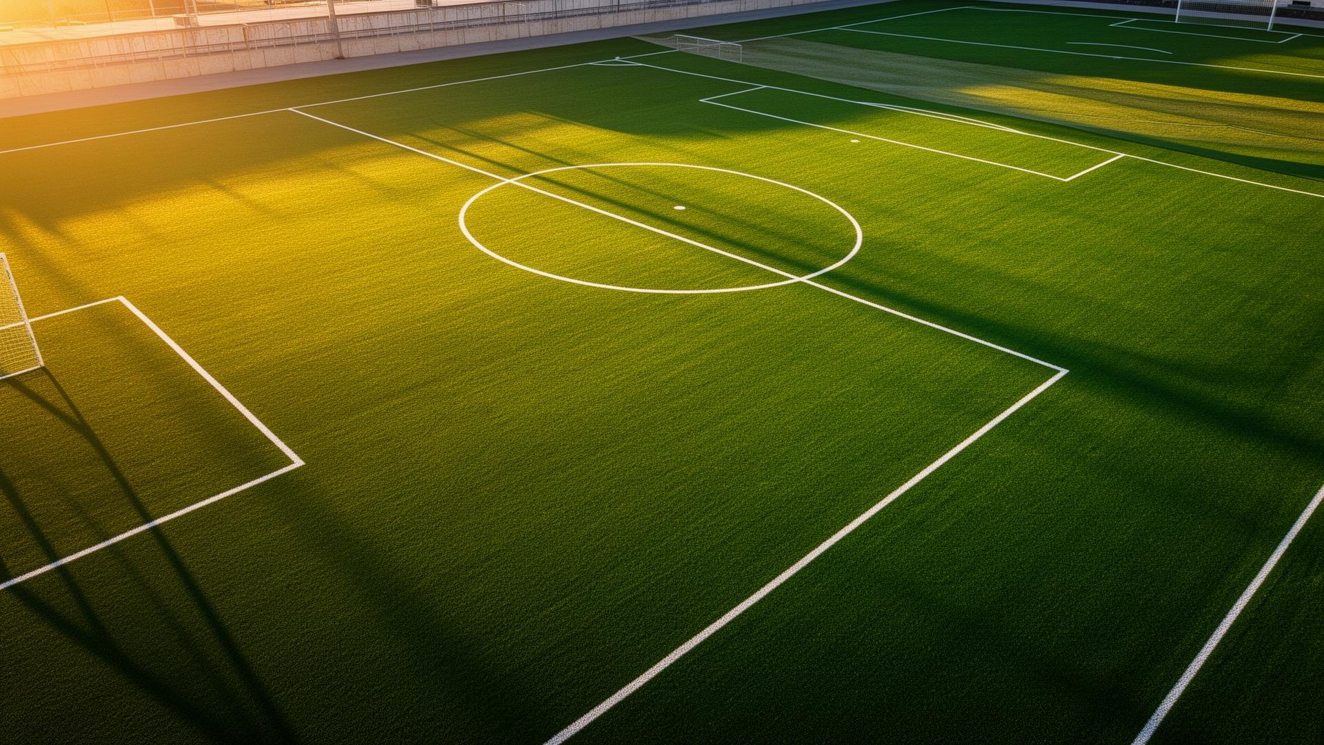 Campo de futebol com gramado sintético